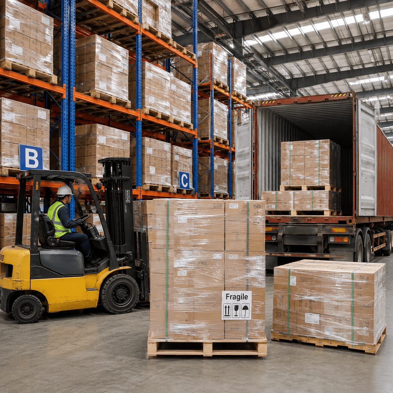 Pallet warehouse shipping