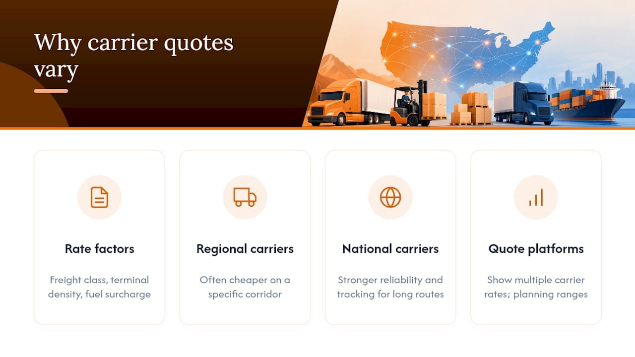 Why Do Carrier Quotes Vary So Much for the Same Pallet? — overview diagram