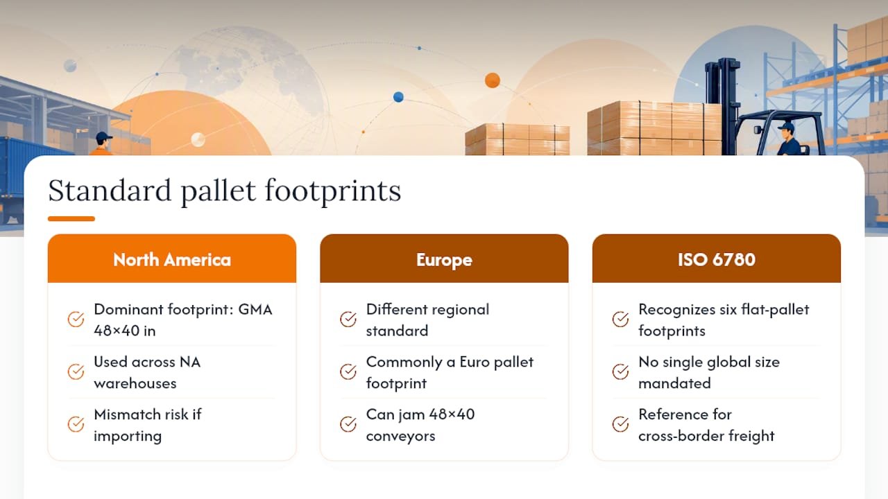 Comparison of pallet footprint standards