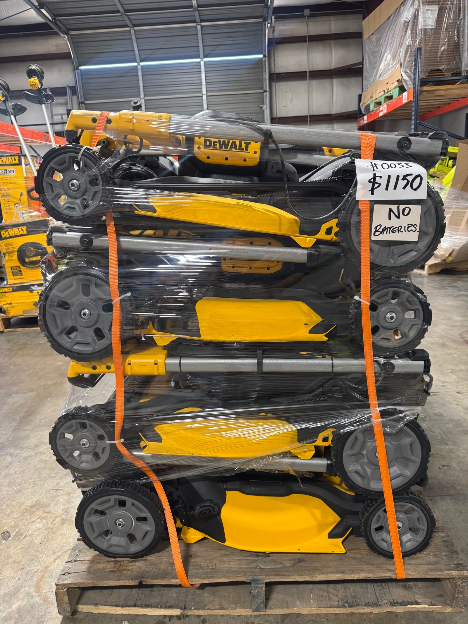 DEWALT 20V MOWER PALLET DEWALT 20V Mower ($725) DEWALT 20V Mower Pallet (4 Units)