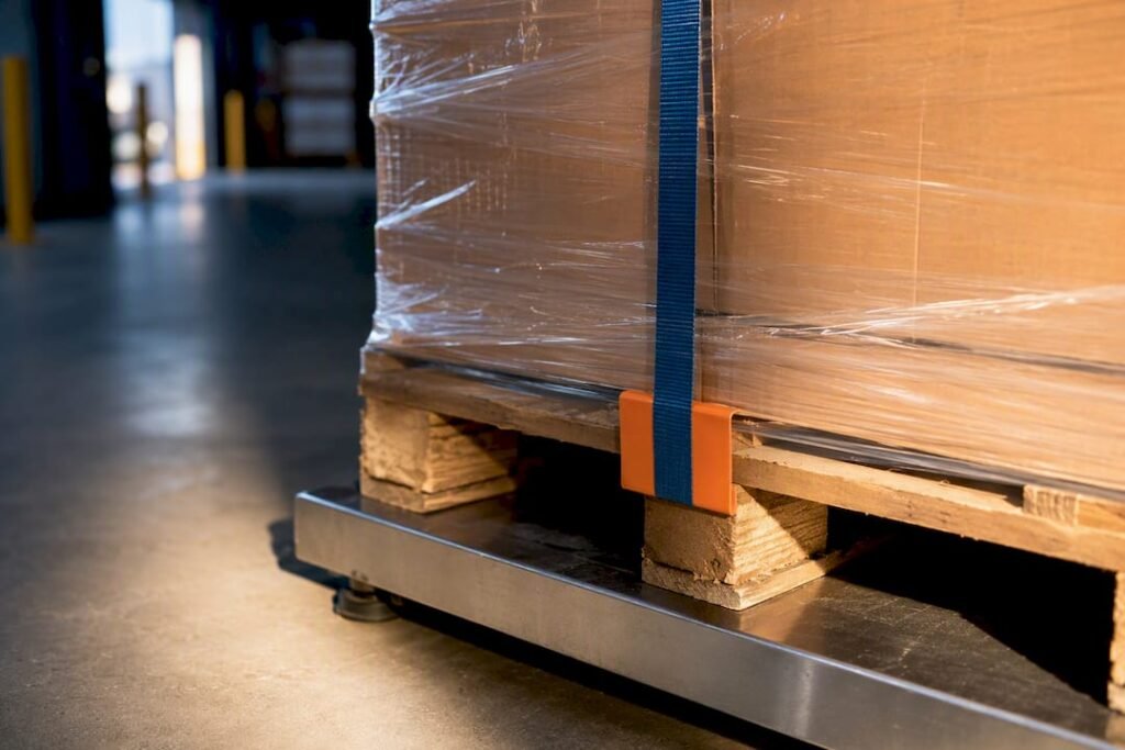Anonymous liquidation pallet prepared for freight costing