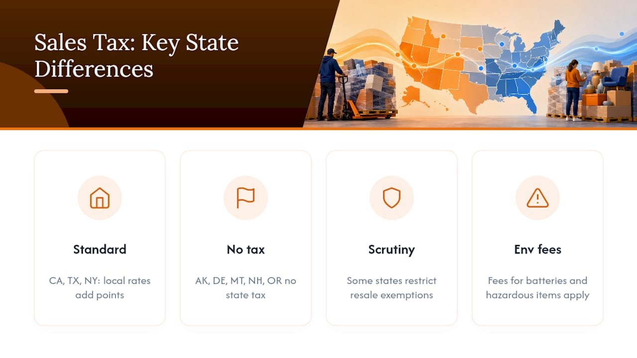 Sales Tax Rates on Liquidation Pallets by State — overview diagram
