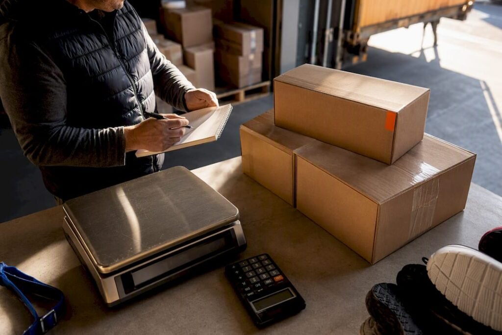 Reseller assessing shoe pallet landed cost