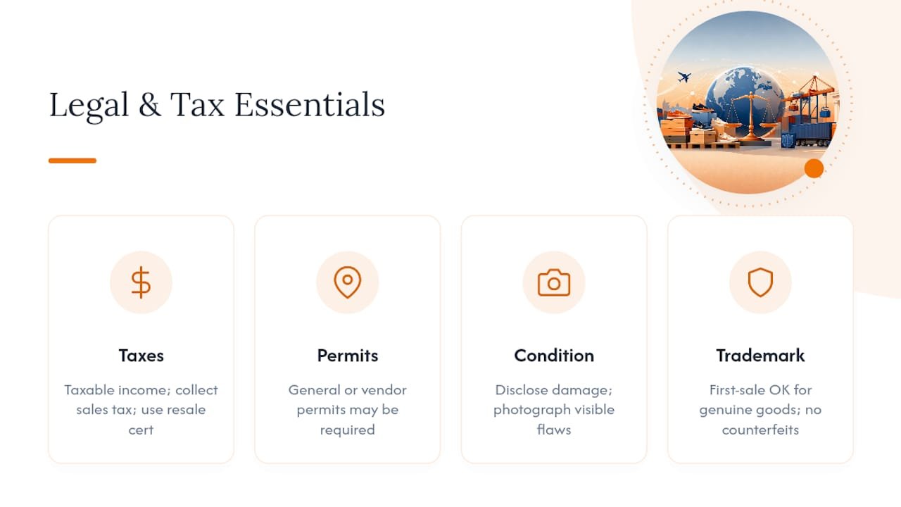 Legal and Tax Rules Every Shoe Pallet Reseller Should Know — overview diagram